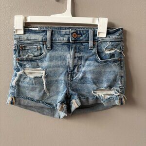 American Eagle Hi Rise Shortie jean short, size 2